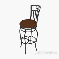 棕色吧台椅3d模型下载