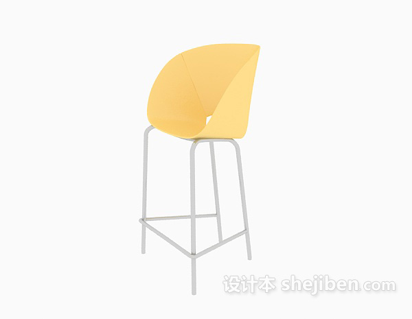 简约现代吧台椅3d模型下载