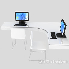 大方时尚办公桌3d模型下载
