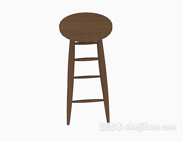 棕色实木高脚椅