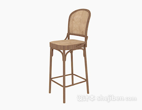家居实木高脚椅子3d模型下载