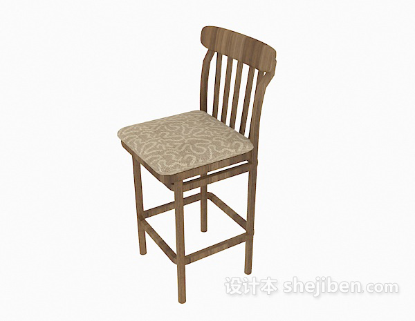 简约风格吧台椅3d模型下载
