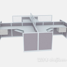 组合办公桌单元3d模型下载