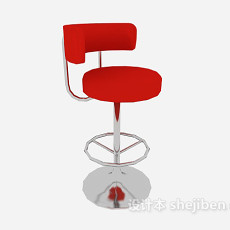 红色时尚休闲椅子3d模型下载