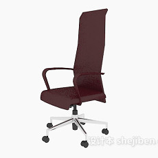 红色高背办公椅3d模型下载