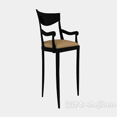 美式风格高脚椅3d模型下载
