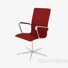 红色办公椅子3d模型下载