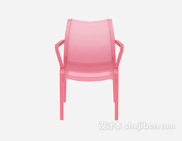 现代风格红色塑料休闲椅子3d模型下载