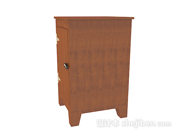 现代风格实木床头柜3d模型下载