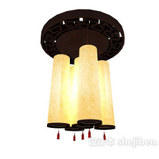 中式家居吊灯3d模型下载