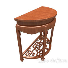 中式复古实木边桌3d模型下载