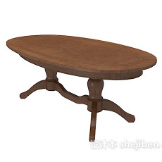 美式椭圆餐桌3d模型下载