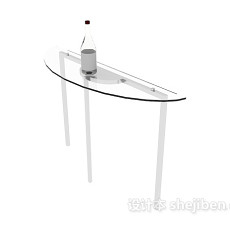 现代风格玻璃边桌3d模型下载