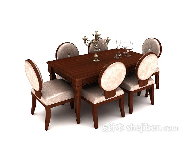 美式家庭六人餐桌
