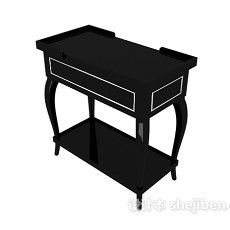 黑色风格欧式边桌3d模型下载