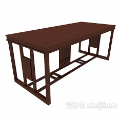 中式风格书桌伏案3d模型下载