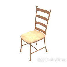黄色简约餐椅3d模型下载