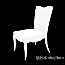 白色欧式风格餐椅3d模型下载
