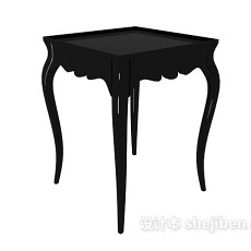 欧式黑色风格边桌3d模型下载