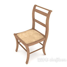简约风格靠背餐椅3d模型下载