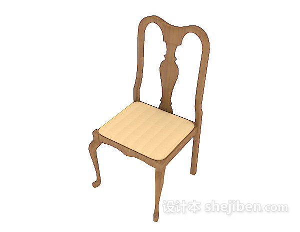 欧式风格简约时尚餐椅3d模型下载