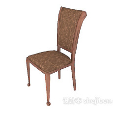 欧式棕色餐椅3d模型下载