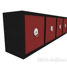 中式家居风格储物柜3d模型下载