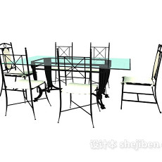 简约风格家居餐桌3d模型下载