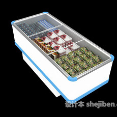 超市冷冻冰箱3d模型下载