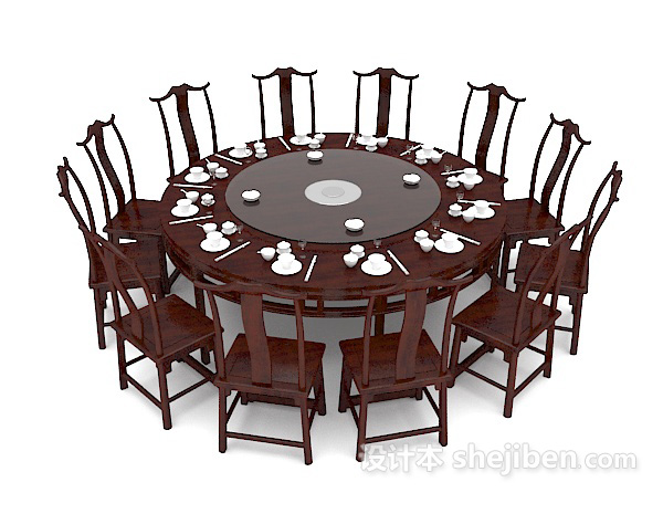 中式红木餐桌