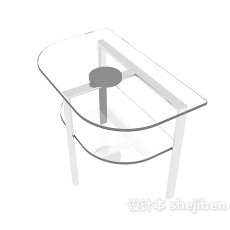 玻璃透明边桌3d模型下载