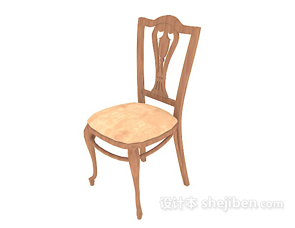 欧式原木餐椅