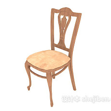 欧式原木餐椅3d模型下载