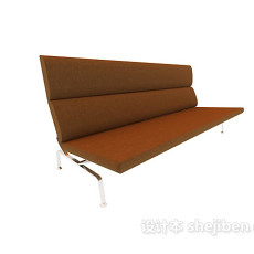 棕色休闲长椅3d模型下载