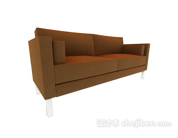 棕色家居双人沙发3d模型下载