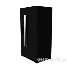 黑色冰箱冰柜3d模型下载