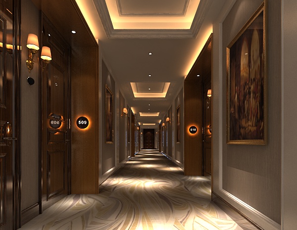 酒店宾馆过道走廊3d模型下载