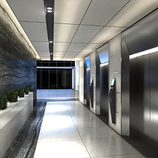 3现代电梯走廊3d模型下载