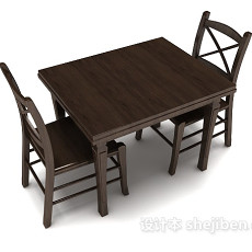 实木儿童桌椅3d模型下载