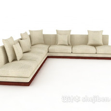 简约新中式沙发3d模型下载