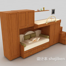 一体式儿童床3d模型下载