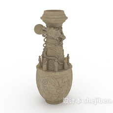 古代雕塑品3d模型下载