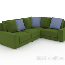 绿色现代家居沙发3d模型下载