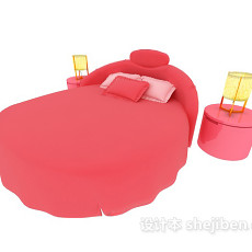 大红色儿童床3d模型下载