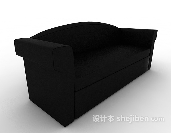 黑色现代双人沙发