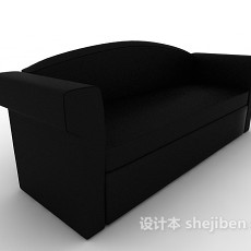 黑色现代双人沙发3d模型下载
