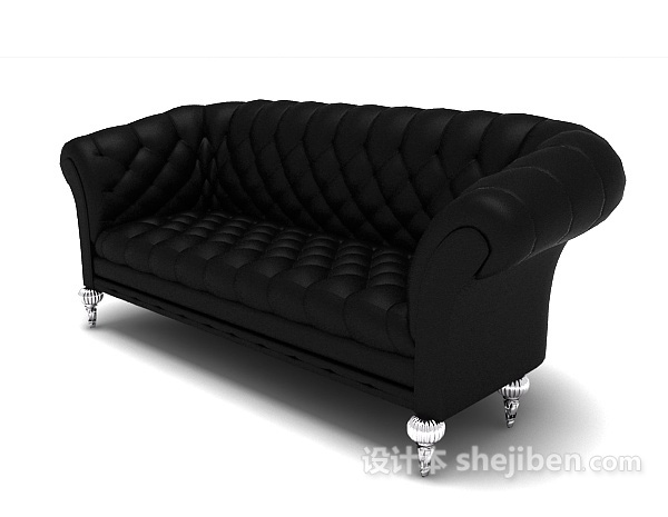 欧式黑色高档沙发