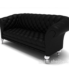 欧式黑色高档沙发3d模型下载