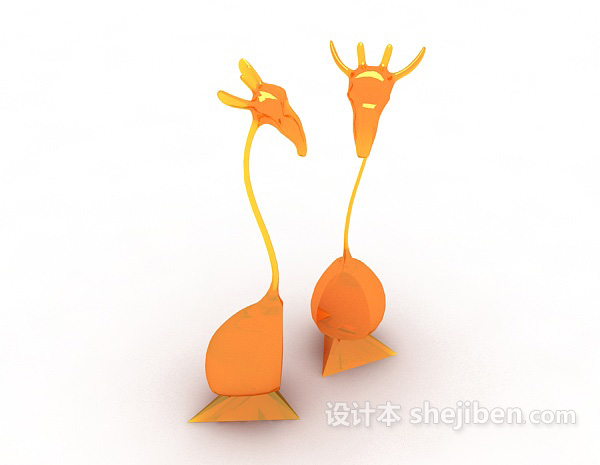 长颈鹿摆件3d模型下载