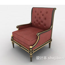 红色欧式高档沙发3d模型下载